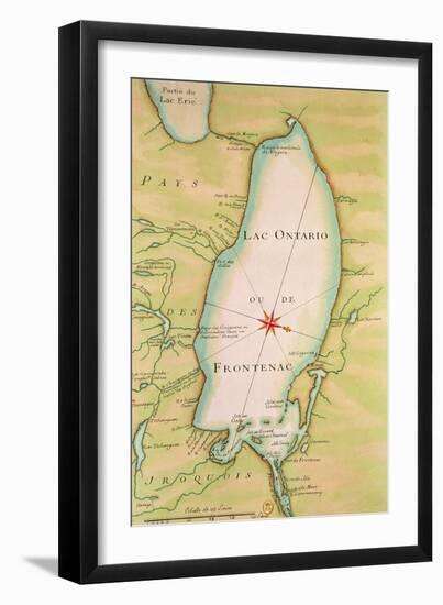 Map of Lake Ontario-null-Framed Giclee Print