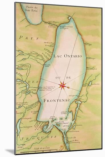 Map of Lake Ontario-null-Mounted Giclee Print