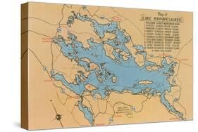 Map of Lake Winnipesaukee, New Hampshire-null-Stretched Canvas