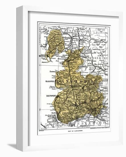 Map of Lancashire, 1924-1926-null-Framed Giclee Print