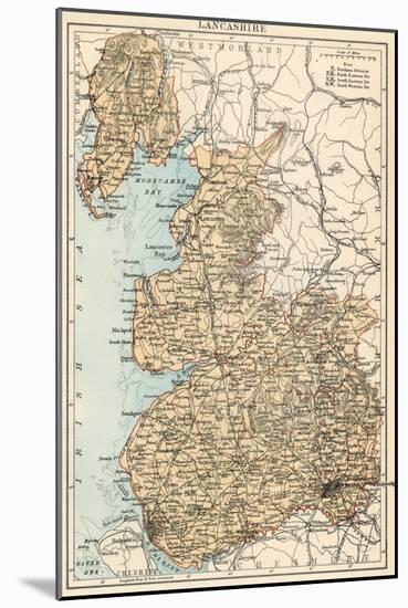 Map of Lancashire, England, 1870s-null-Mounted Giclee Print