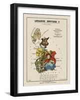 Map Of Lancashire Represented As Red Riding Hood, Her Grandmother and the Wolf.-Lilian Lancaster-Framed Giclee Print