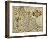 Map Of Lancashire-Christopher Saxton-Framed Giclee Print