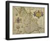 Map Of Lancashire-Christopher Saxton-Framed Giclee Print