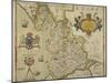Map Of Lancashire-Christopher Saxton-Mounted Giclee Print