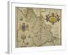 Map Of Lancashire-Christopher Saxton-Framed Giclee Print