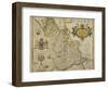 Map Of Lancashire-Christopher Saxton-Framed Giclee Print