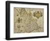 Map Of Lancashire-Christopher Saxton-Framed Giclee Print