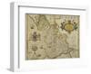 Map Of Lancashire-Christopher Saxton-Framed Giclee Print