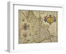 Map Of Lancashire-Christopher Saxton-Framed Giclee Print