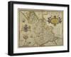 Map Of Lancashire-Christopher Saxton-Framed Giclee Print