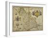 Map Of Lancashire-Christopher Saxton-Framed Giclee Print