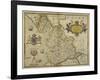 Map Of Lancashire-Christopher Saxton-Framed Giclee Print