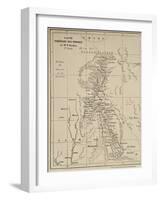 Map of Laos and the Mekong River Showing the Route of the Voyage of Henri Mouhot, Illustration…-French School-Framed Giclee Print