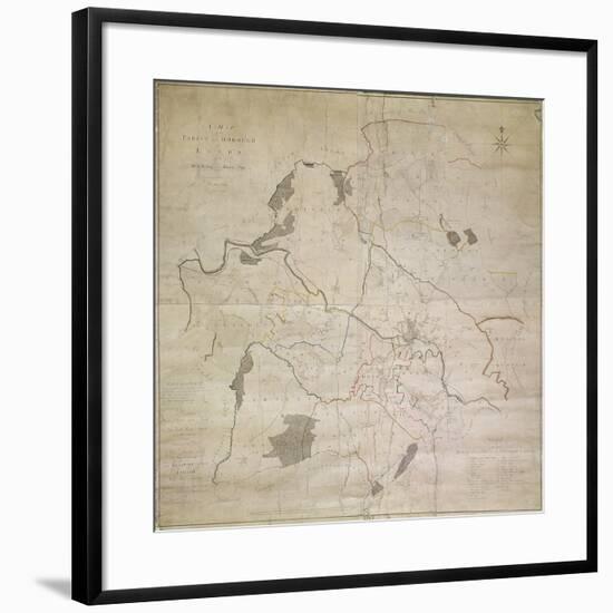 Map of Leeds, Surveyed by John Tuke, 1781-null-Framed Giclee Print