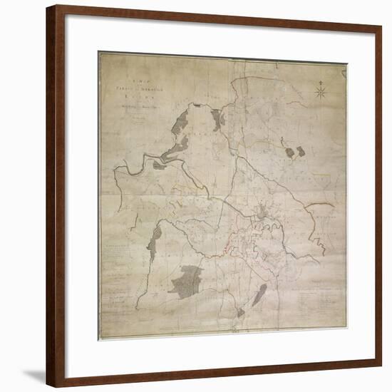 Map of Leeds, Surveyed by John Tuke, 1781-null-Framed Giclee Print