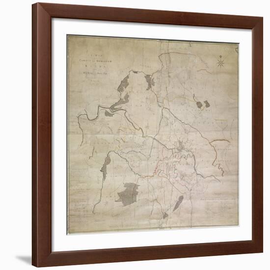 Map of Leeds, Surveyed by John Tuke, 1781-null-Framed Giclee Print