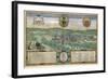 Map of Liege, from Civitates Orbis Terrarum by Georg Braun-Joris Hoefnagel-Framed Giclee Print