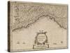 Map of Liguria Region, from Nova Et Accurata Italiae Hodiernae Descriptio by Jodocus Hondius, 1627-null-Stretched Canvas