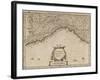 Map of Liguria Region, from Nova Et Accurata Italiae Hodiernae Descriptio by Jodocus Hondius, 1627-null-Framed Giclee Print