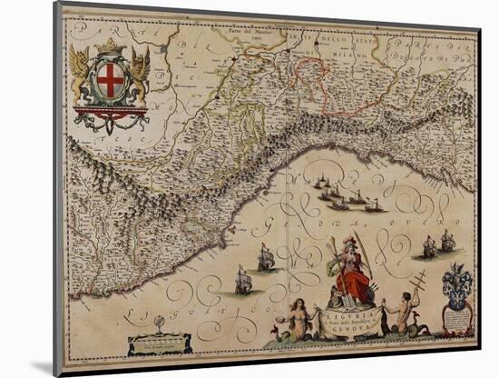 Map of Liguria Region-Giovanni Antonio Magini-Mounted Giclee Print