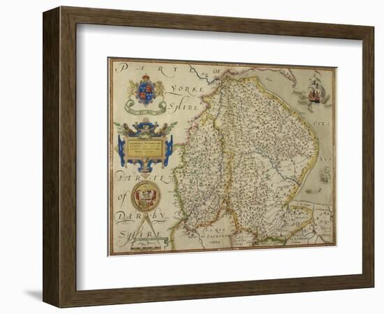 Map Of Lincolnshire and Nottinghamshire-Christopher Saxton-Framed Giclee Print