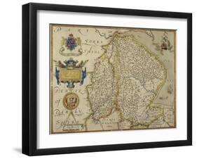 Map Of Lincolnshire and Nottinghamshire-Christopher Saxton-Framed Giclee Print