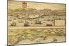 Map of Lisbon and Cascais from Civitates Orbis Terrarum-null-Mounted Giclee Print