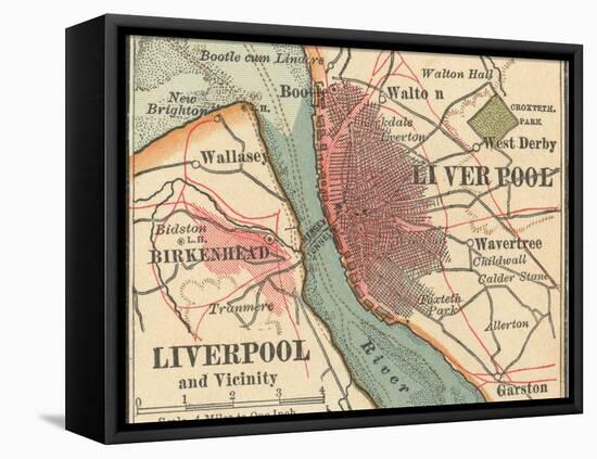 Map of Liverpool (C. 1900), Maps-Encyclopaedia Britannica-Framed Stretched Canvas