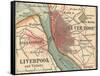 Map of Liverpool (C. 1900), Maps-Encyclopaedia Britannica-Framed Stretched Canvas