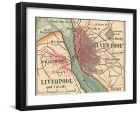 Map of Liverpool (C. 1900), Maps-Encyclopaedia Britannica-Framed Art Print