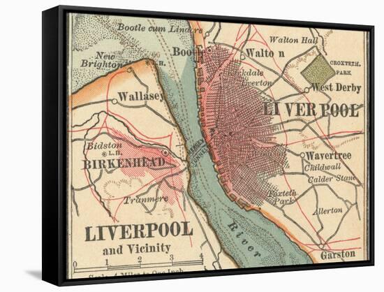 Map of Liverpool (C. 1900), Maps-Encyclopaedia Britannica-Framed Stretched Canvas