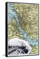 Map of Liverpool, Merseyside, 1903-JOHN WALKER-Framed Stretched Canvas