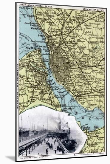 Map of Liverpool, Merseyside, 1903-JOHN WALKER-Mounted Giclee Print