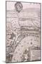 Map of London, 1560-George Vertue-Mounted Premium Giclee Print