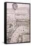 Map of London, 1560-George Vertue-Framed Stretched Canvas
