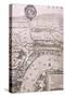 Map of London, 1560-George Vertue-Stretched Canvas