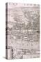 Map of London, 1560-George Vertue-Stretched Canvas