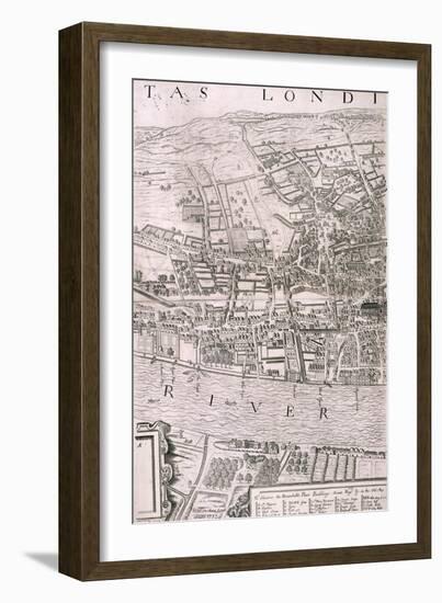 Map of London, 1560-George Vertue-Framed Giclee Print