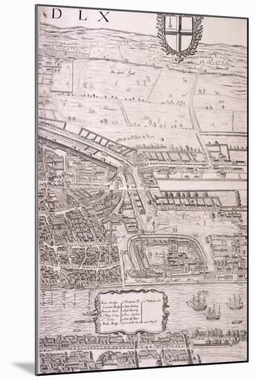 Map of London, 1560-George Vertue-Mounted Giclee Print