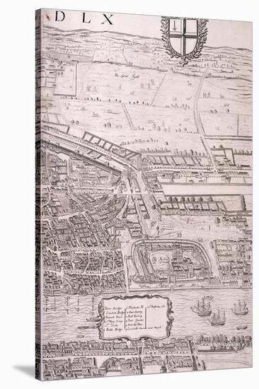 Map of London, 1560-George Vertue-Stretched Canvas