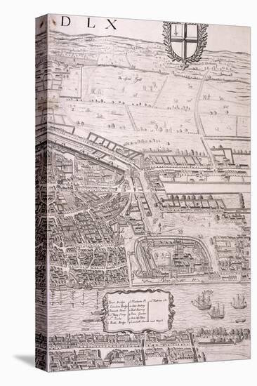 Map of London, 1560-George Vertue-Stretched Canvas