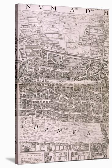 Map of London, 1560-George Vertue-Stretched Canvas