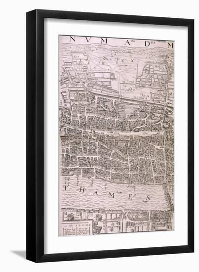 Map of London, 1560-George Vertue-Framed Giclee Print