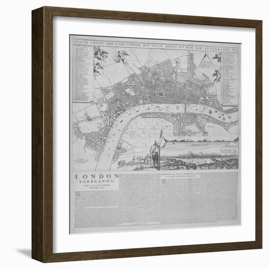 Map of London, 1666-Frederik de Wit-Framed Giclee Print