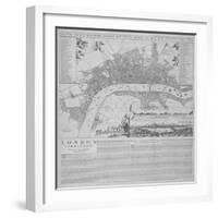 Map of London, 1666-Frederik de Wit-Framed Giclee Print