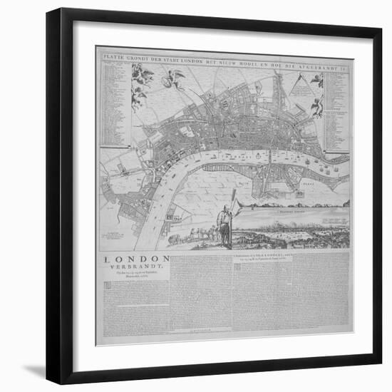 Map of London, 1666-Frederik de Wit-Framed Giclee Print