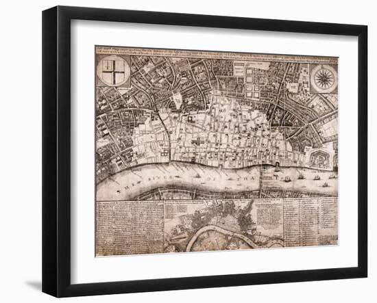 Map of London, 1666-null-Framed Giclee Print