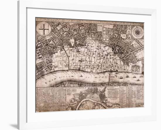 Map of London, 1666-null-Framed Giclee Print