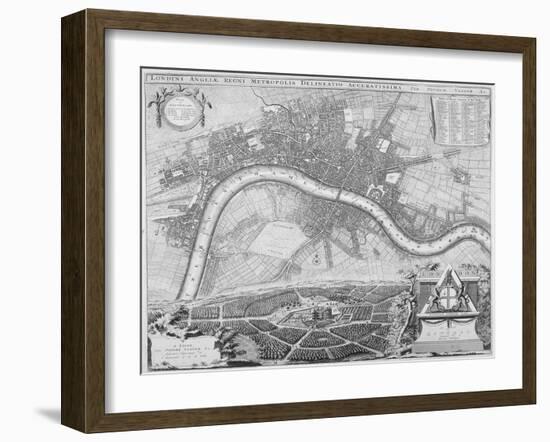 Map of London, 1690-null-Framed Giclee Print